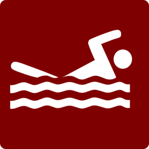 Hotel Icon Swimming Pool Clip Art - Red/white Clip Art