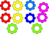 Colorful Gears Large Clip Art