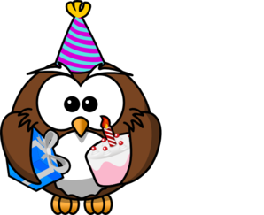 Owl Celebrating Clip Art
