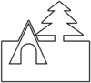 Tent And Tree Outline Clip Art