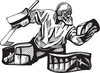 Hockey Goalie In Black And White Clipart Image Image