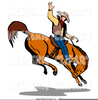 Cowboy Riding Horse Clipart Image