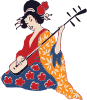 Geisha Playing Shamisen Clip Art