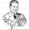 Man Counting Money Clipart Image
