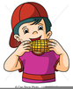Boy Eating Clipart Image