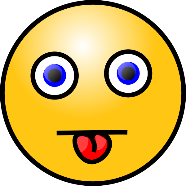 Clipart Cartoon of a Crazy Face Emoji Emoticon Tongue Out 