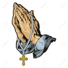 Praying Hands Rosary Clipart Image