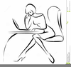 Woman Working At Desk Clipart Image