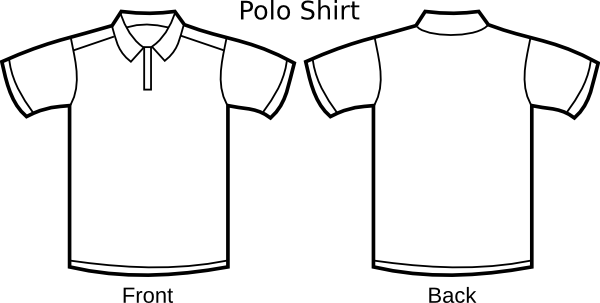 shirt outline front and back. Polo Shirt Template