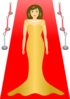 Woman Standing On The Red Carpet Clip Art