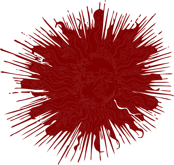 Redo Of Ornate Sun In Red Clip Art at Clker.com - vector clip art