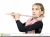 Girl Playing Flute Clipart Image