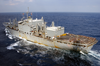 Uss Kitty Hawk Prepares To Pull Alongside The Combat Stores Ship Usns San Jose (t-afs 7) To Participate In An Underway Replenishment  (unrep). Image