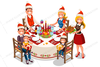 Cartoon Christmas Dinner Clipart Image
