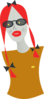 Lady With Yellow Eyes And Long Neck Clip Art