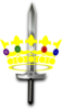 Jeweled Crown With Sword Clip Art