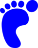 Blue Foot Print  Clip Art