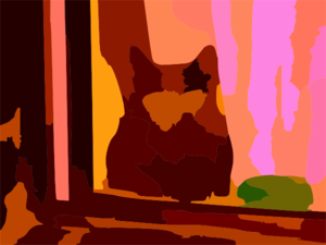 My Neighbours Cat Is Startled Vector Contrast Colour Enhance Revector Clip Art