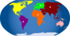 World Continents Colored Clip Art