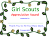 Girl Scout Appreciation Award Troop 601 Clip Art