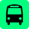 Bus Station Icon Black Green Clip Art