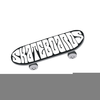 Skateboard Clipart Black And White Image