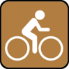 Biking-sign White - Brown Background Clip Art