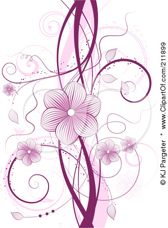clip art flowers vines. Purple Floral Vine With