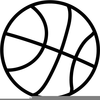 Black White Basketball Clipart Image