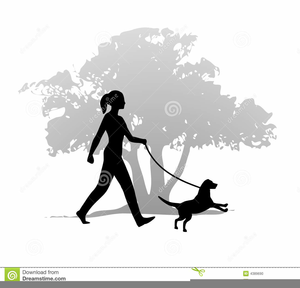 walk the dog clipart