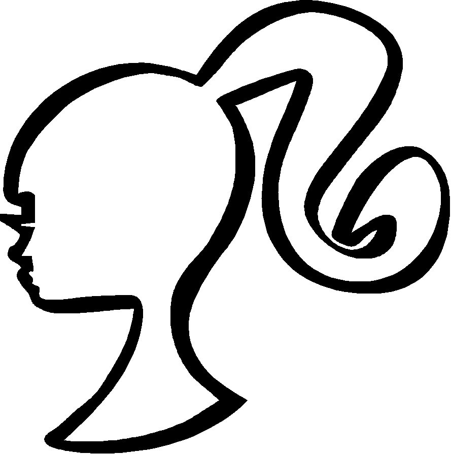 Barbie Silhouette Coloring Pages Images Collection Collections Logo
