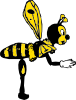 Bending Bee From Side Clip Art