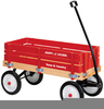 Wood Red Wagon Clipart Image