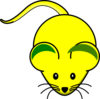 Yellow Mouse Green Ears Clip Art