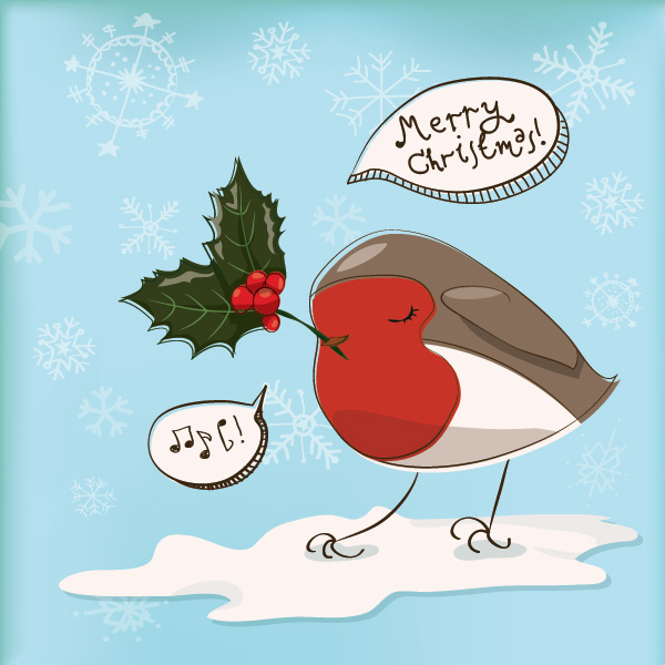 free christmas robin clipart - photo #19