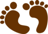 Baby Feet - Brown Clip Art