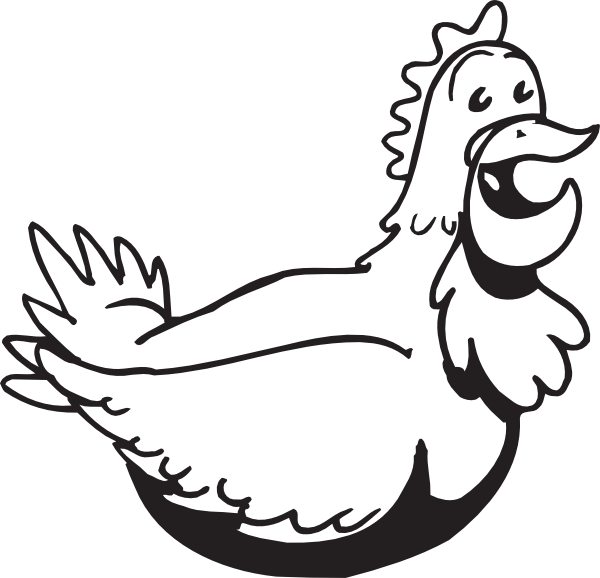 clipart chicken black and white - photo #49