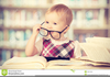Baby Reading Books Clipart Image