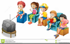 Kid Watching Tv Clipart Image