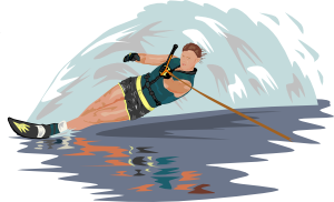 Slalom Water Skier Clip Art