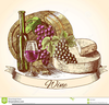 Wine Cheese Clipart Image
