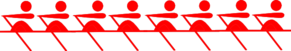 8 Rowers Red Clip Art