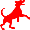 Red Dog Dancing Clip Art