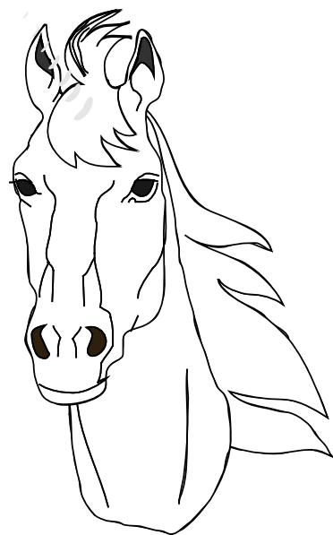 horse head clip art black and white - photo #13