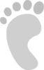 Grey Right Foot Clip Art