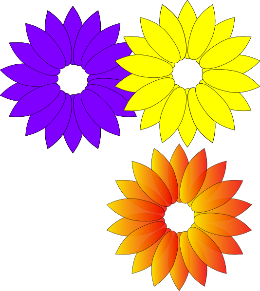 Purple Yellow Flowers Clip Art at Clker.com - vector clip art online