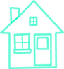 Very Light Turquoise House 2 Clip Art