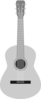 Grayscale Acoustic Guitar Clip Art