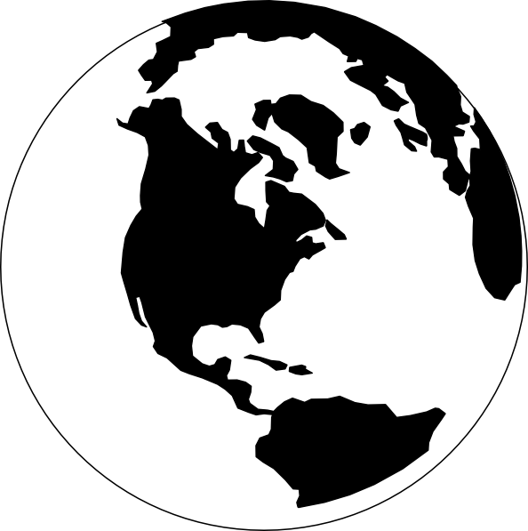 clipart of earth black and white - photo #7