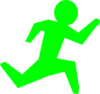 Running Man - Green Clip Art